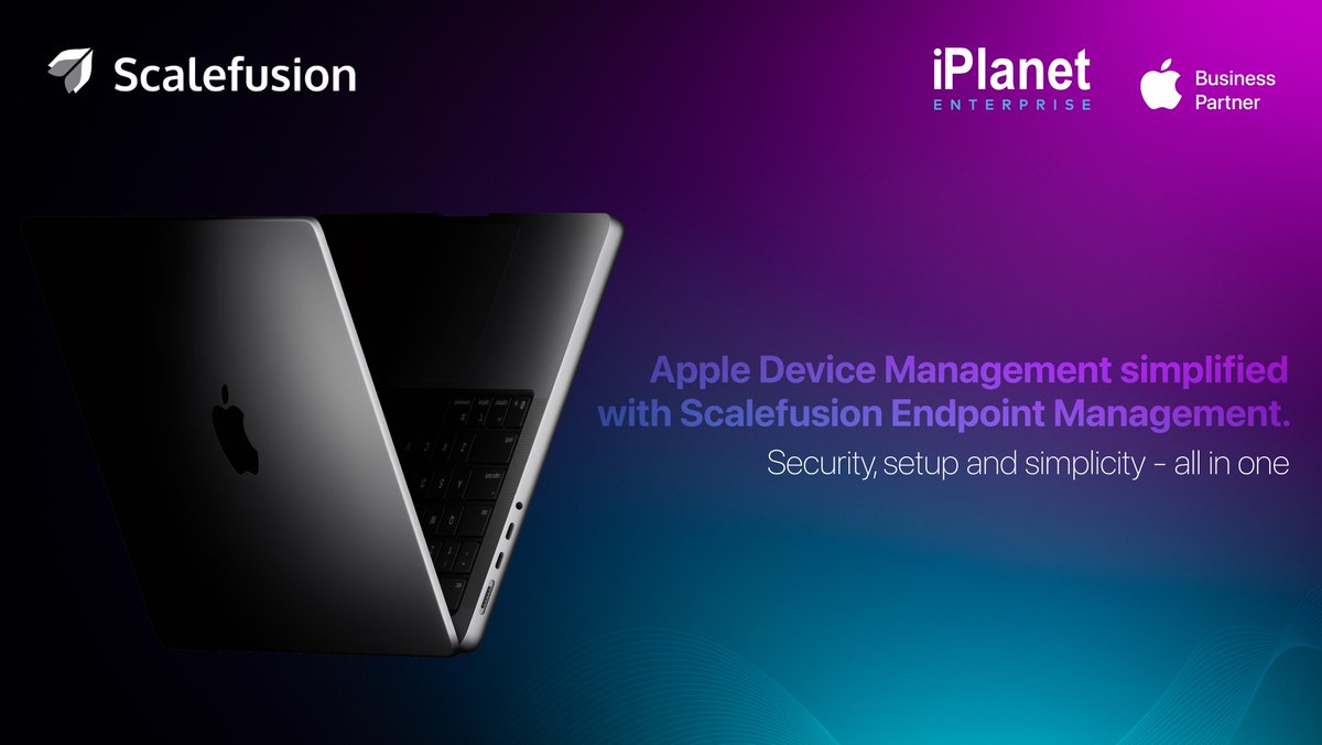iPlanetOfficial's tweet image. Simplify your Apple device management with @scalefusion  Endpoint Management — secure, seamless &amp;amp; smart.
At iPlanet Enterprise, we make Apple for Business simple. 🔒 💻

#Scalefusion #iplanet  #AppleBusiness #DeviceManagement