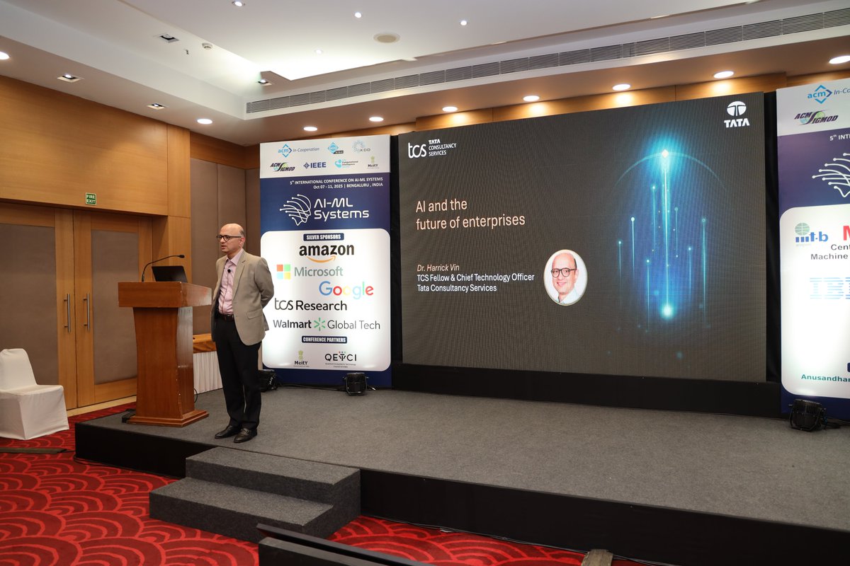 TCSResearch's tweet image. As humans and machines begin to collaborate more closely, the way we work is being reimagined.
At the International Conference on @aimlsystems 2025, our Chief Technology Officer, Dr. Harrick Vin, delivered a banquet talk on how human-AI collaboration is reshaping work and…