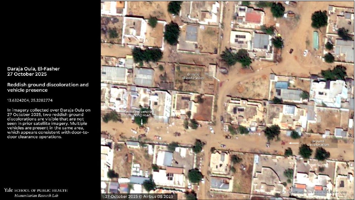 DARAH DAN AIR MATA SUDAN DARI ANGKASA

Gambar Satelit memaparkan mayat orang awam Sudan mati bergelimpangan di jalanan selepas dibunuh Rapid Support Forces RSF disokong UAE 

2,000 orang awam tanpa senjata ditembak mati RSF semalam selepas RSF menguasai El Fasher dari tangan