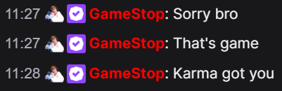 Today on my Twitch stream, the kind folks at <a href="/gamestop/">GameStop</a> popped in to say hello, so I seized the opportunity to ask why they only gave me $30 for my Xbox 360 when I sold it to buy weed

This was their response 😭