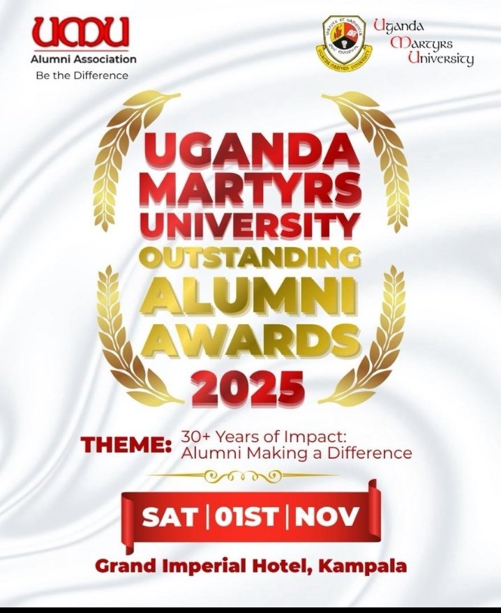 Save the Date!
The UMU Alumni Dinner is around the corner, a night of elegance, connection, and nostalgia! 💫
📅 Sat. 1st Nov 2025
📍 Grand Imperial Hotel Kampala 
Come celebrate the journey, share stories, and toast to the future! 🥂
#UMUAlumni #ForeverUMU #AlumniDinner