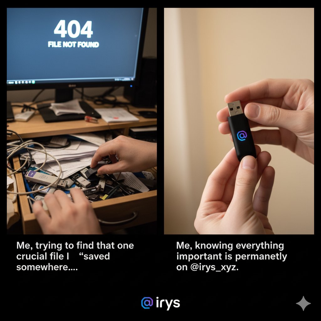 asifjavideth's tweet image. That feeling of panic when you can&apos;t find that file... vs. the calm of knowing it&apos;s safe on @irys_xyz.
​#Irys #PermanentData #PeaceOfMind