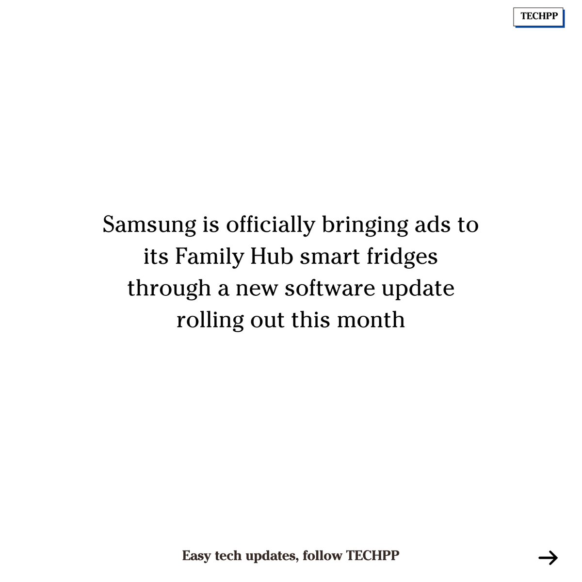 techpp's tweet image. Samsung confirms ads on $3,499 Family Hub smart fridges

#Samsung #FamilyHub #SmartFridge