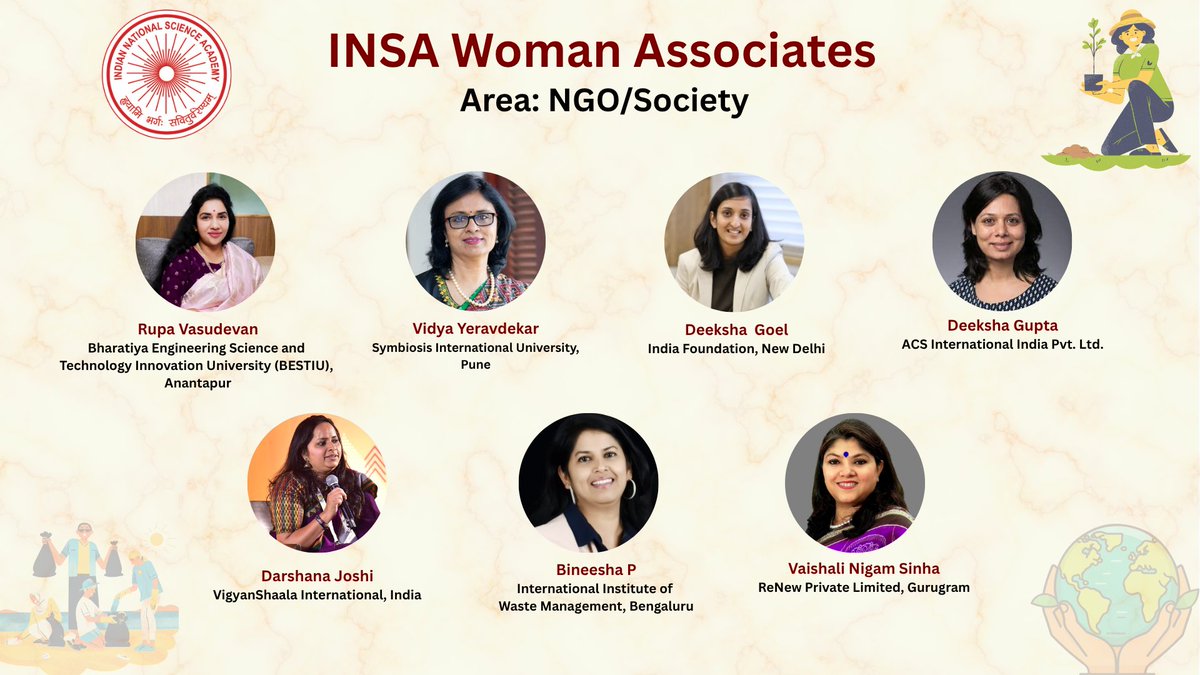 P2 - Indian National Science Academy Introduces INSA Woman Associates with 1st Cohort of 70 Members.This initiative will enable women from varied backgrounds to engage with the Academy &amp; contribute in advancing S&amp;T for societal good.
<a href="/IndiaDST/">DSTIndia</a> <a href="/PrinSciAdvGoI/">Principal Scientific Adviser, Govt. of India</a> <a href="/NITIAayog/">NITI Aayog</a> <a href="/PIB_India/">PIB India</a>