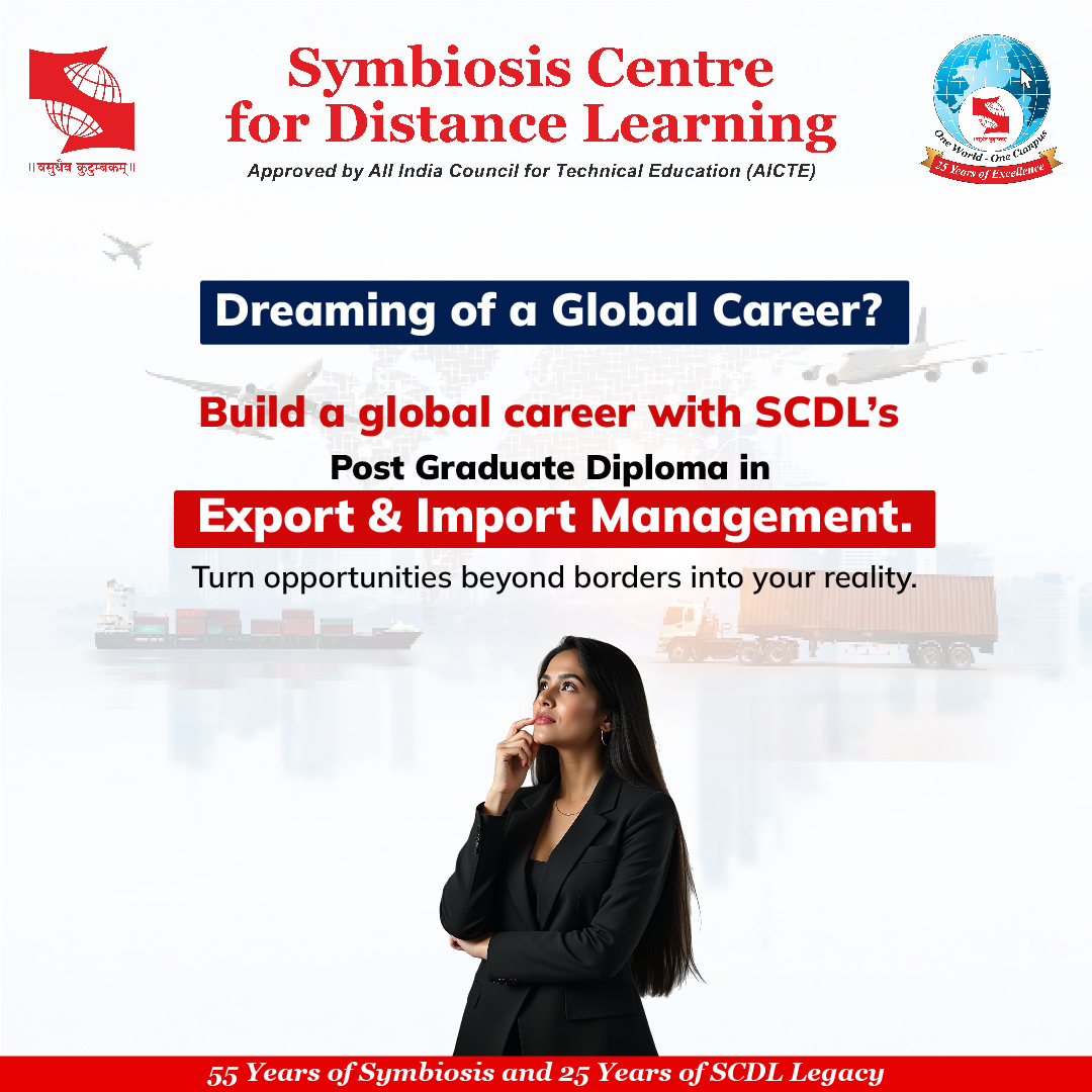 SCDLSymbiosis's tweet image. Take the next step in your career with SCDL’s Post Graduate Diploma in Export &amp;amp; Import Management and gain industry-ready expertise in global trade, logistics, supply chain, documentation &amp;amp; compliance.

🔗 Enroll Now: scdl.net/programs/post-…

#ExportImport #InternationalTrade