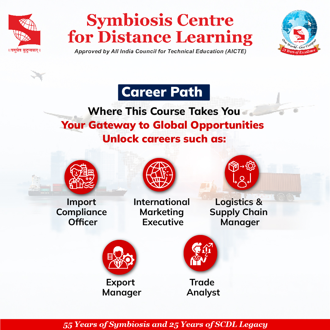 SCDLSymbiosis's tweet image. Take the next step in your career with SCDL’s Post Graduate Diploma in Export &amp;amp; Import Management and gain industry-ready expertise in global trade, logistics, supply chain, documentation &amp;amp; compliance.

🔗 Enroll Now: scdl.net/programs/post-…

#ExportImport #InternationalTrade