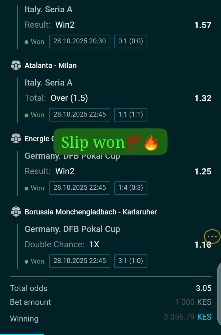 *BOOM* 🔥🔥🥳🥳, , , Congratulations if you placed this (TRIPLE STAKE) Slip. Just Register on *Captainsbet* and we will win Together💯🥳🔥.

 *Register* here⏩⏩captainspartners.com/processing/cli…
 *Promocode* ⏩⏩NALDO457