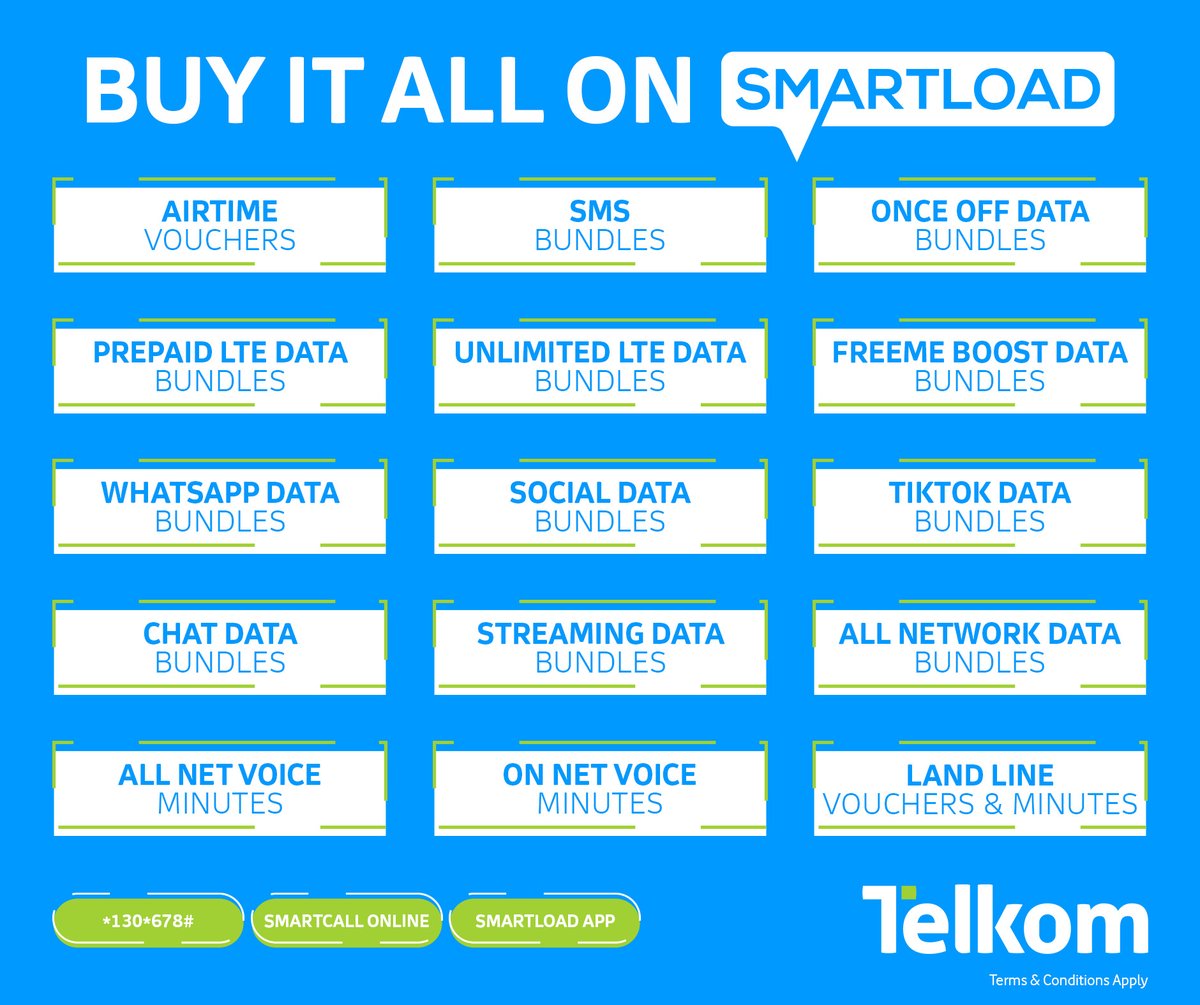 TelkomMYSIM's tweet image. We have the best deals waiting for you!
Use Smartload to sell affordable data deals to your customers.
Dial 130*678# | Use the Smartload App | Smartcall Online!
#GetMore4Less