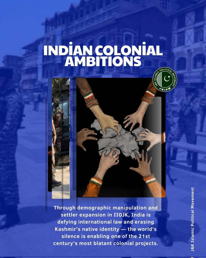 MushiHussa85508's tweet image. India’s colonial project in Jammu &amp;amp; Kashmir began on October 27, 1947, when its troops illegally landed in Srinagar — a military invasion that laid the foundation for decades of occupation driven by the RSS-BJP’s enduring dream to colonize Kashmir.
#Kashmir #IIOJK #October27