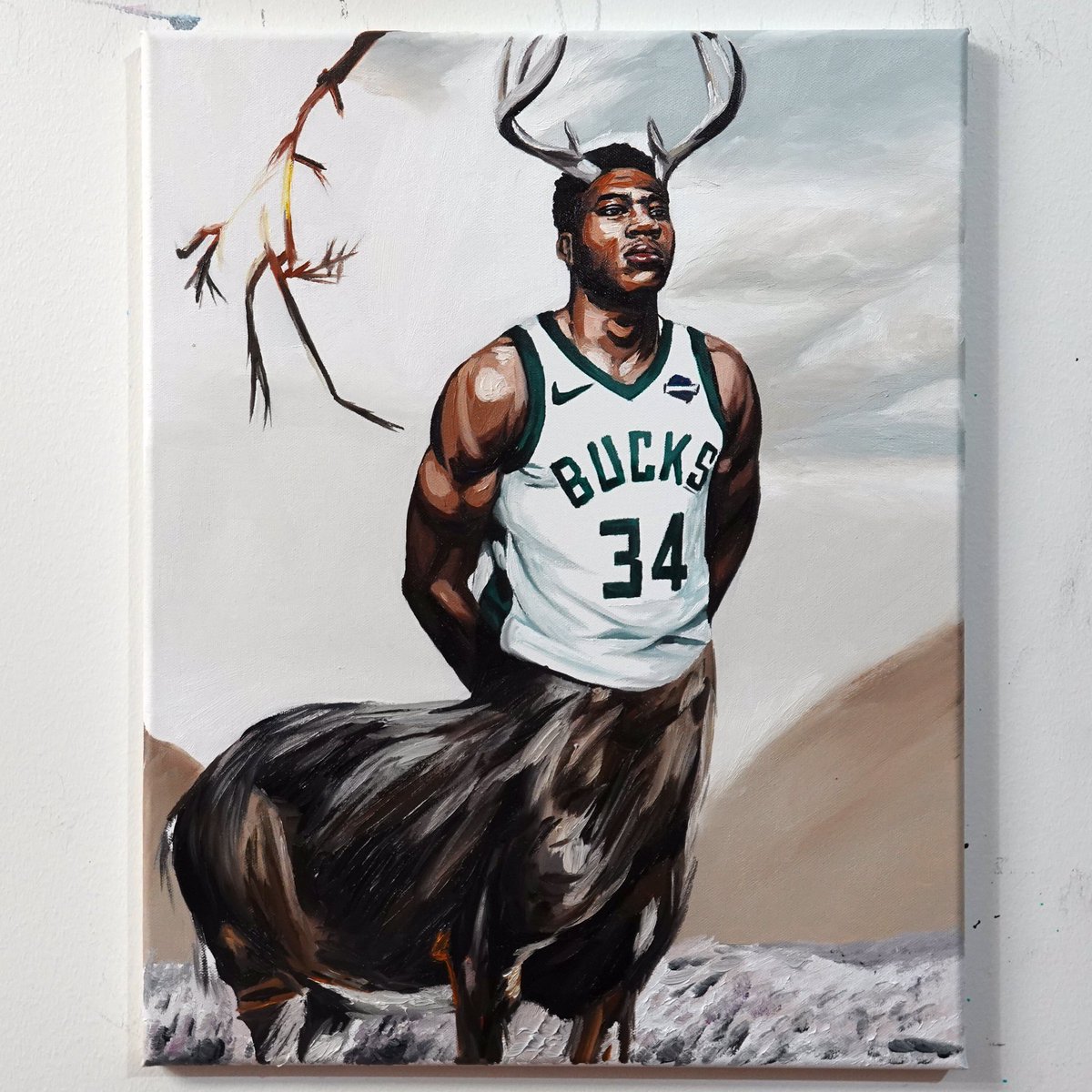 Maha_Sattva's tweet photo. @Bucks Please check out my painting I did of Giannis @Giannis_An34 https://t.co/IWN7vaMqxY