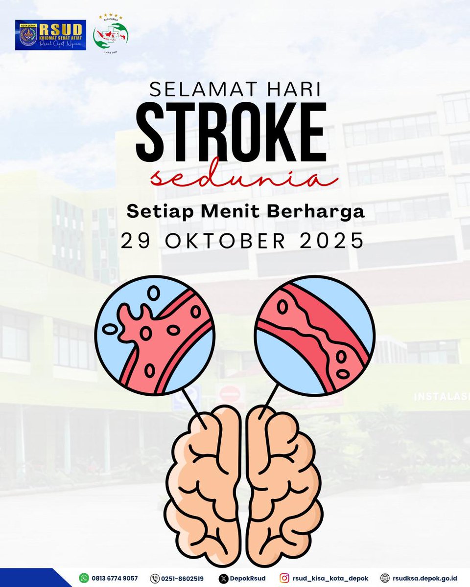 Setiap menit berharga!
Deteksi cepat, tangani segera. Cegah dampak fatal stroke dengan gaya hidup sehat dan rutin periksa kesehatan.
#HariStrokeSedunia #SetiapMenitBerharga #RSUDKISA