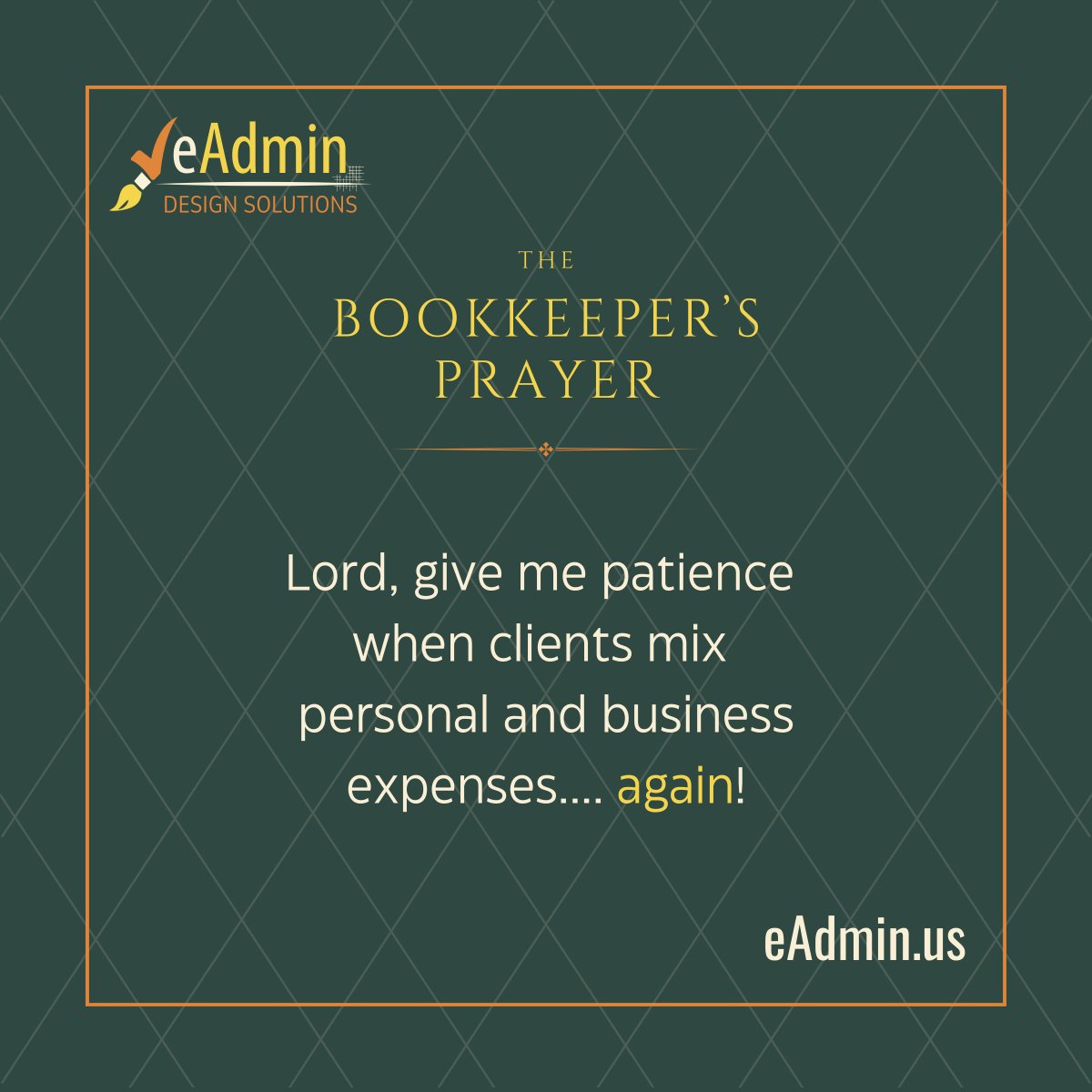 eAds2012's tweet image. 💡 The Bookkeeper’s Prayer:
“Lord, grant me patience, wisdom, and maybe a superhero cape when clients mix personal and business expenses… yet again.”

#BookkeepersPrayer #BookkeepingHumor