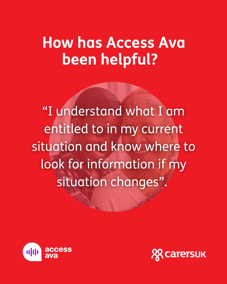 Have you heard about our online solution #AccessAva?

You can find out about the rights you have and the rights of those you care for at just the click of a button 👉 go.carersuk.org/45zKe6V?utm_so…