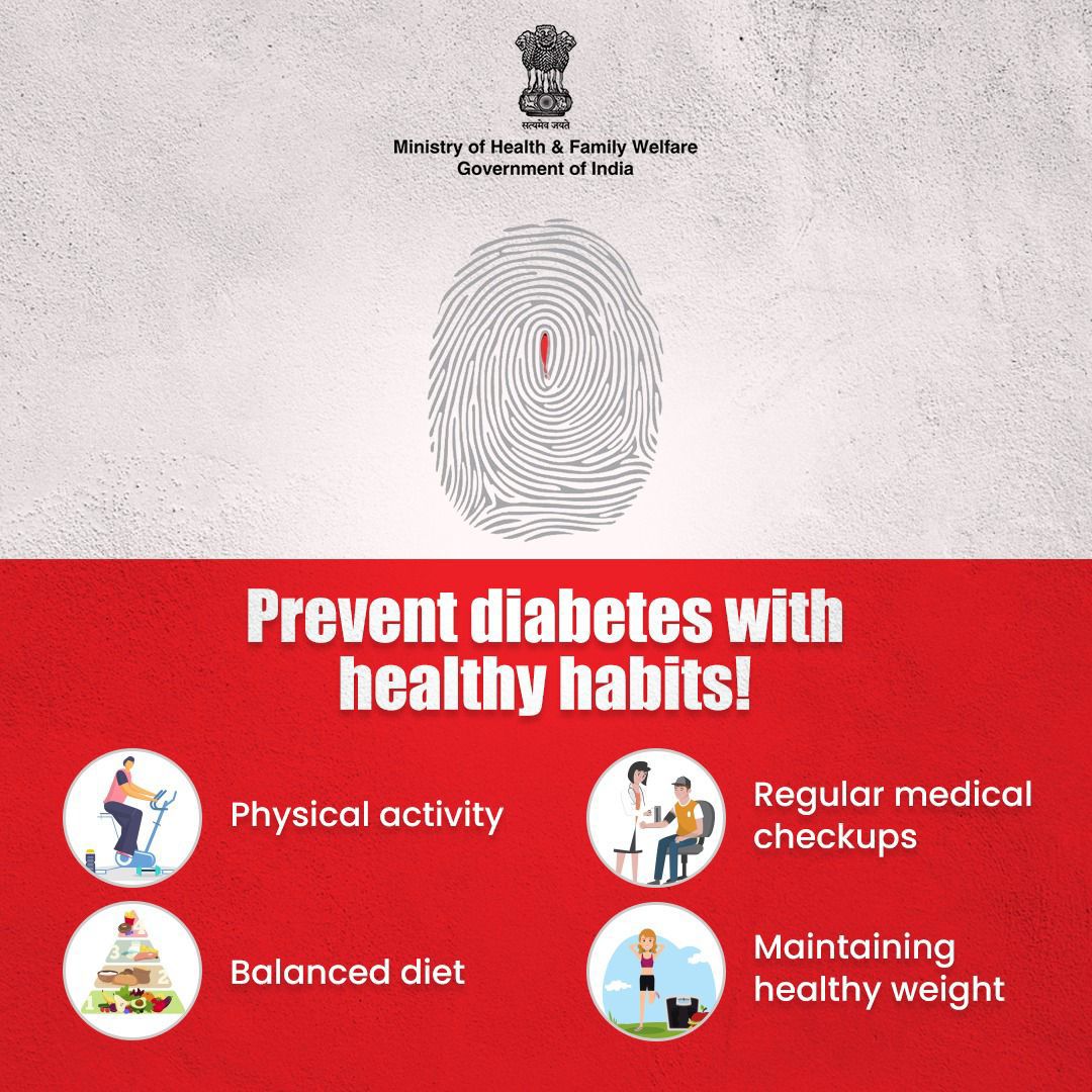 #BeatNCDs | Take control of your health and lower the risk of diabetes complications with simple yet effective habits.

Follow these habits today for a healthier tomorrow!
<a href="/KanzaPhc/">PHC_KANZA</a> <a href="/Tho_Vanthali/">THO_VANTHALI</a> <a href="/NHMGujarat/">NHM Gujarat</a> #healthcare #diabete