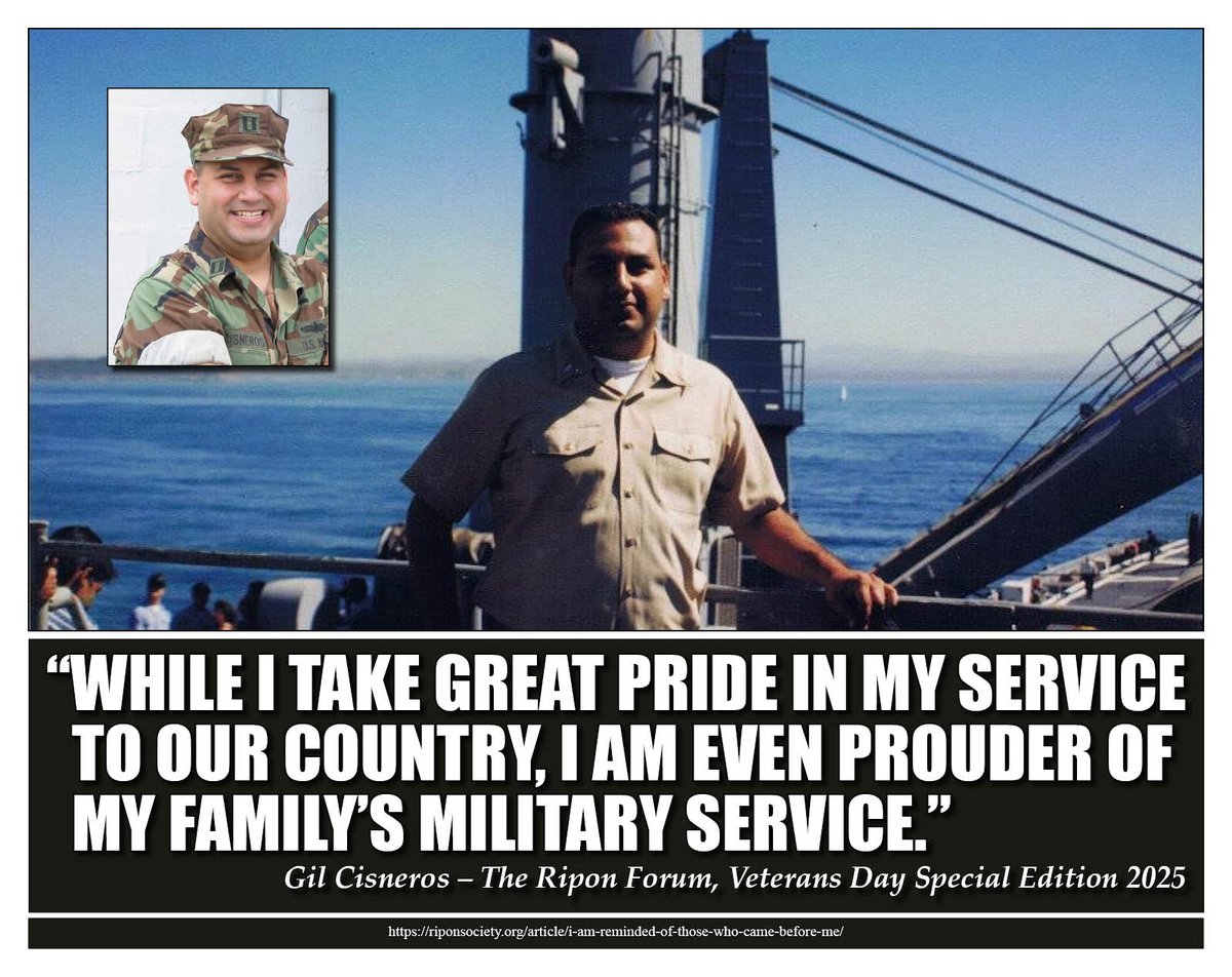 In the 7th Annual Veterans Day Special Edition of The Ripon Forum, <a href="/USNavy/">U.S. Navy</a> veteran &amp; Congressman <a href="/RepGilCisneros/">Rep. Gil Cisneros</a> talks about his own time in uniform and the legacy of service in his family that continues to inspire and guide him today – bit.ly/47OLN10