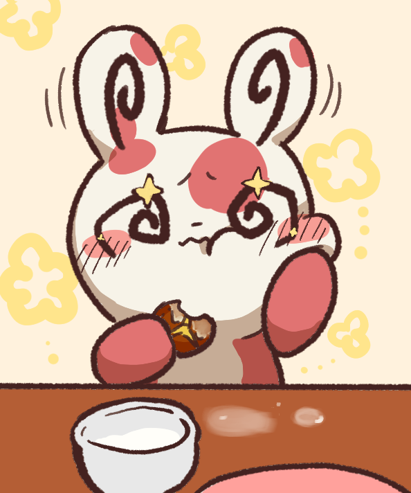 あたためたモーモーミルクにつけて食べました(ᐢ๑ ᵕ ๑ᐢ)✨