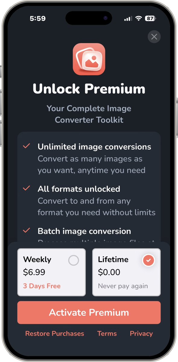 لفترة محدودة، الشراء مجاني داخل التطبيق 
لـ الآيفون.

ZapSnap هو محول صور قوي يدعم جميع التنسيقات الرئيسية، بما في ذلك JPG وPNG وHEIC وWEBP. يوفر معالجة صور احترافية، وإنشاء PDF متقدم، والقدرة على دمج الصور في ملف PDF واحد.

apps.apple.com/us/app/image-c…