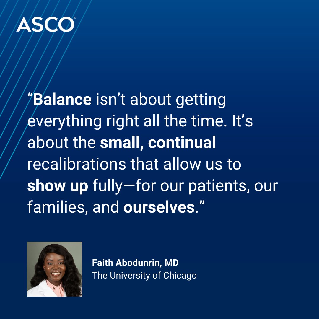 ASCO's tweet photo. Dr. @your_hemoncdoc highlights candid reflections on navigating workload, career development, and the ever-evolving challenge of balance, shared by panelists of an #ASCO25 Trainee and Early Career Lounge session.
Read more: https://t.co/Fu27ohbViW
#ASCOConnection https://t.co/bQgY434ix4