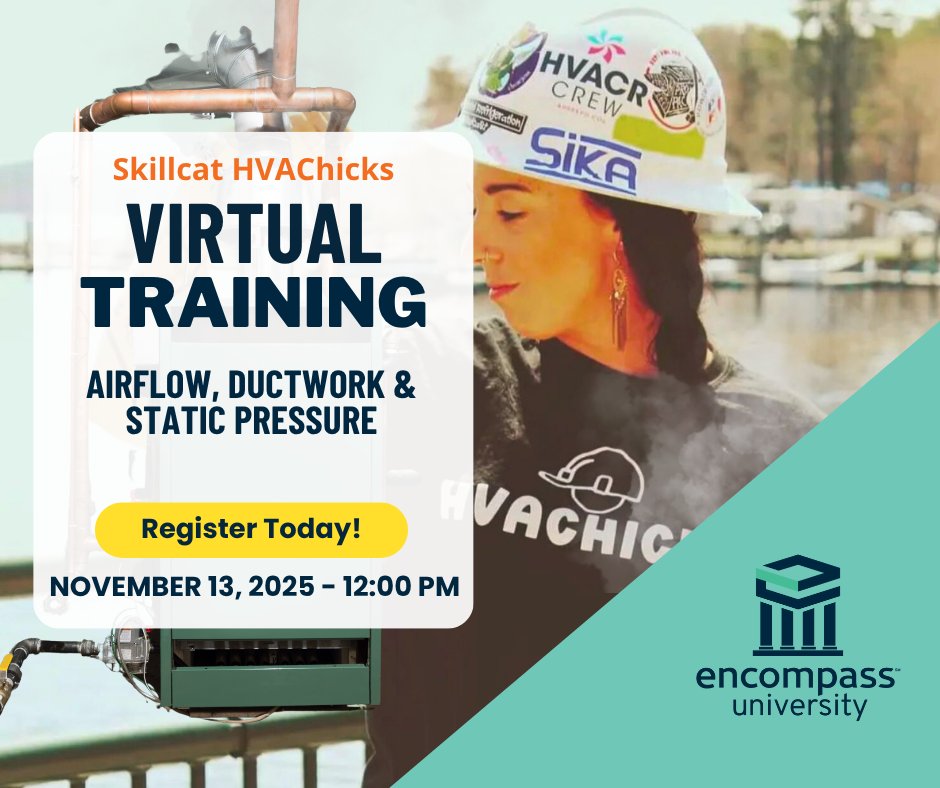 EncompassSP's tweet image. Virtual class with HVAChick! 

Whether you&apos;re an HVAC newbie or a seasoned pro, this class is your ticket to mastering the essentials with flair. Don&apos;t just learn—conquer the HVAC universe! Make those systems purr! 👉monkeylink.co/50c011

#HVAChick #HVACMastery