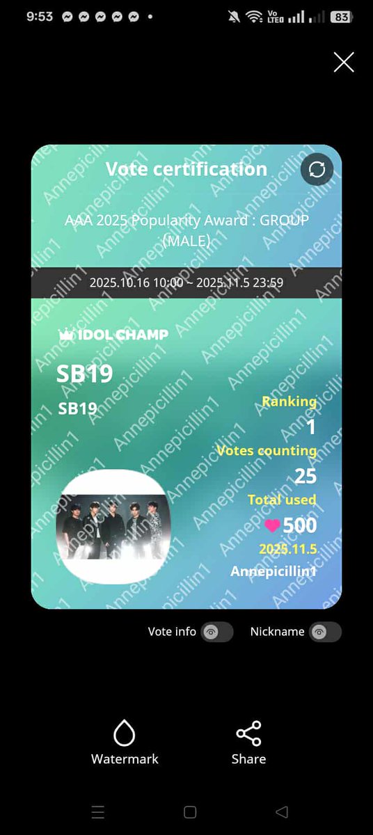 AAA POPULARITY AWARD GROUP MALE 

500❤️ chamsims GIVEAWAYS 

2nd Round Poll Conducted on 11/05/2025 past 9:40pm PHT

dropped 500 ❤️ Chamsims as promised on #SB19  won by #ATINS

Thank you <a href="/chiexx_1996/">Chiexx</a> for sponsorship 💓