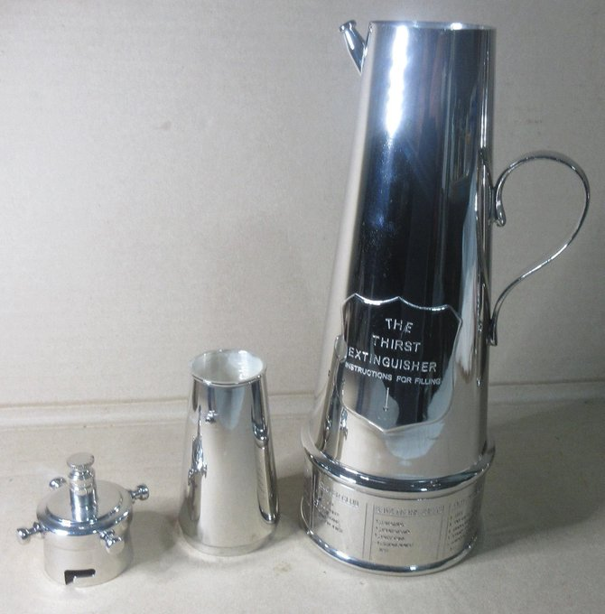 RusticTrove's tweet photo. Thirst Extinguisher Cocktail Shaker Nickel Plated Barware Art Deco Bag https://t.co/l7BoVKgok4 #eBay via@eBay  #Mixology #BartenderLife #CocktailLovers #Drinkware #Cocktails #BarEssentials #HomeBar #CocktailGear #Bartending #BartenderLife #HomeBar #CocktailHour #HappyHour https://t.co/Tv8azDuxLX