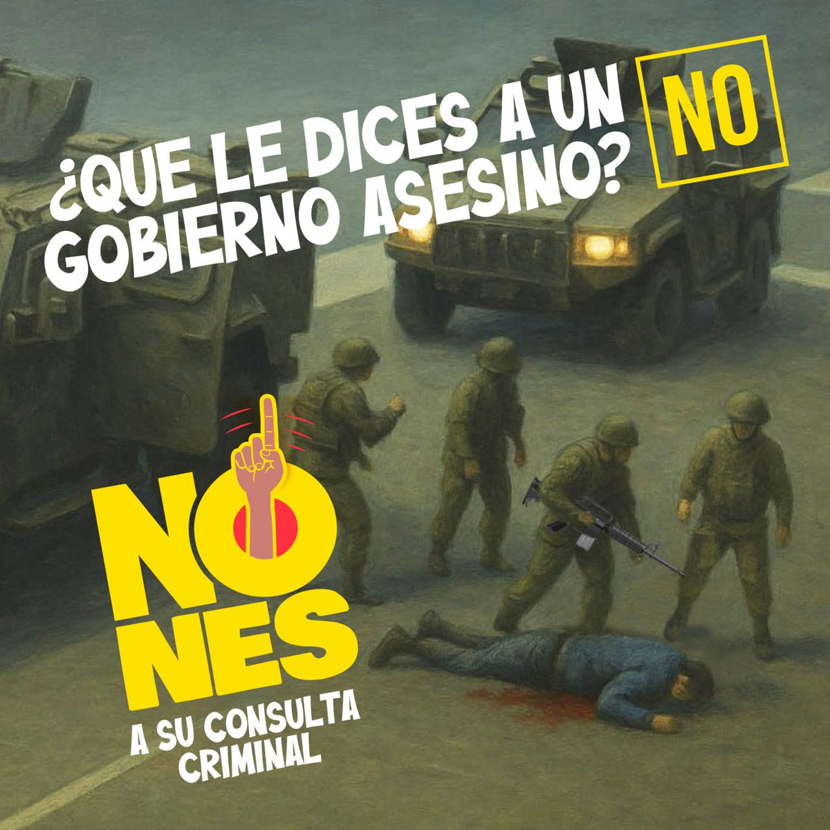 ¡Dile NO a quien le quitó la vida a Efraín Fuérez con la represión militar en Otavalo! 🕊️💔  
Justicia y memoria, nunca olvido ✊🏽📸 #NoALaConsulta2025 #JusticiaParaEfraín #VotaNoYa