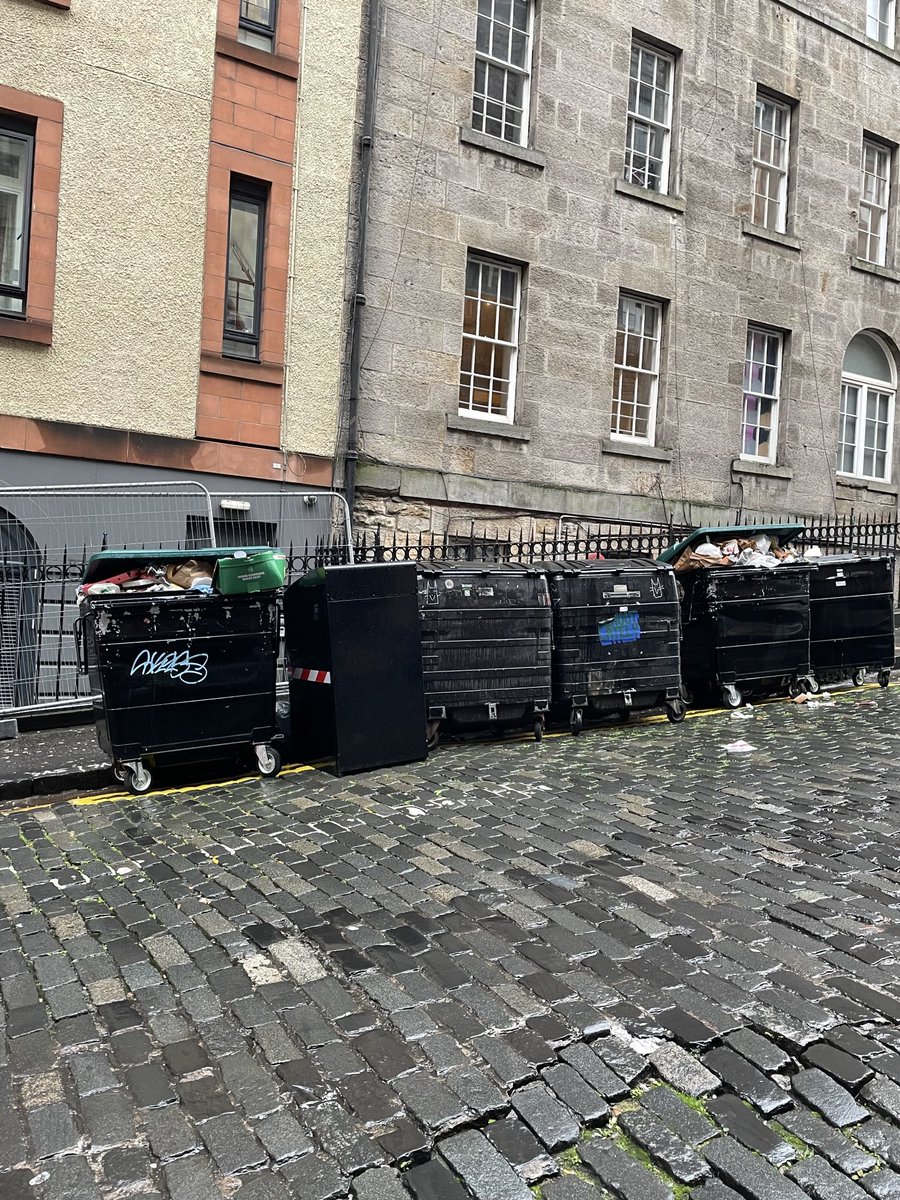 Recycling bins foot of Blair Street overflowing. Please empty asap. ⁦<a href="/edinhelp/">Edinburgh Council Help</a>⁩