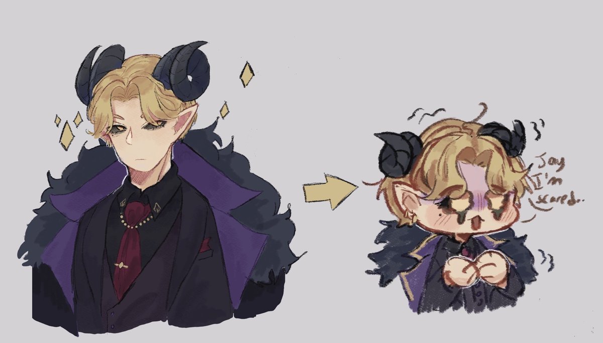 How I normally am vs when playing horror games 😭 

#GodricsGallery #envtuber #phvtuber #vtuber 

🎨 <a href="/_LucaDraws_/">L U C A</a>