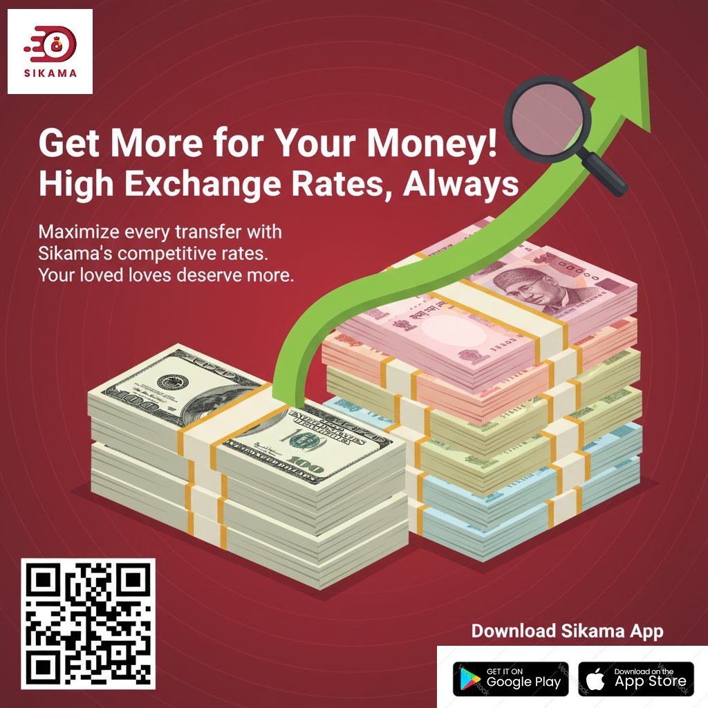 SikamaApp's tweet image. 💸 Get more for every dollar you send!
Sikama gives you high exchange rates &amp;amp; zero fees — so your loved ones receive more. ❤️                               📲 Download Sikama App now!
Available on Google Play &amp;amp; App Store #SendMoneyApp #RemittanceApp
#Sikama