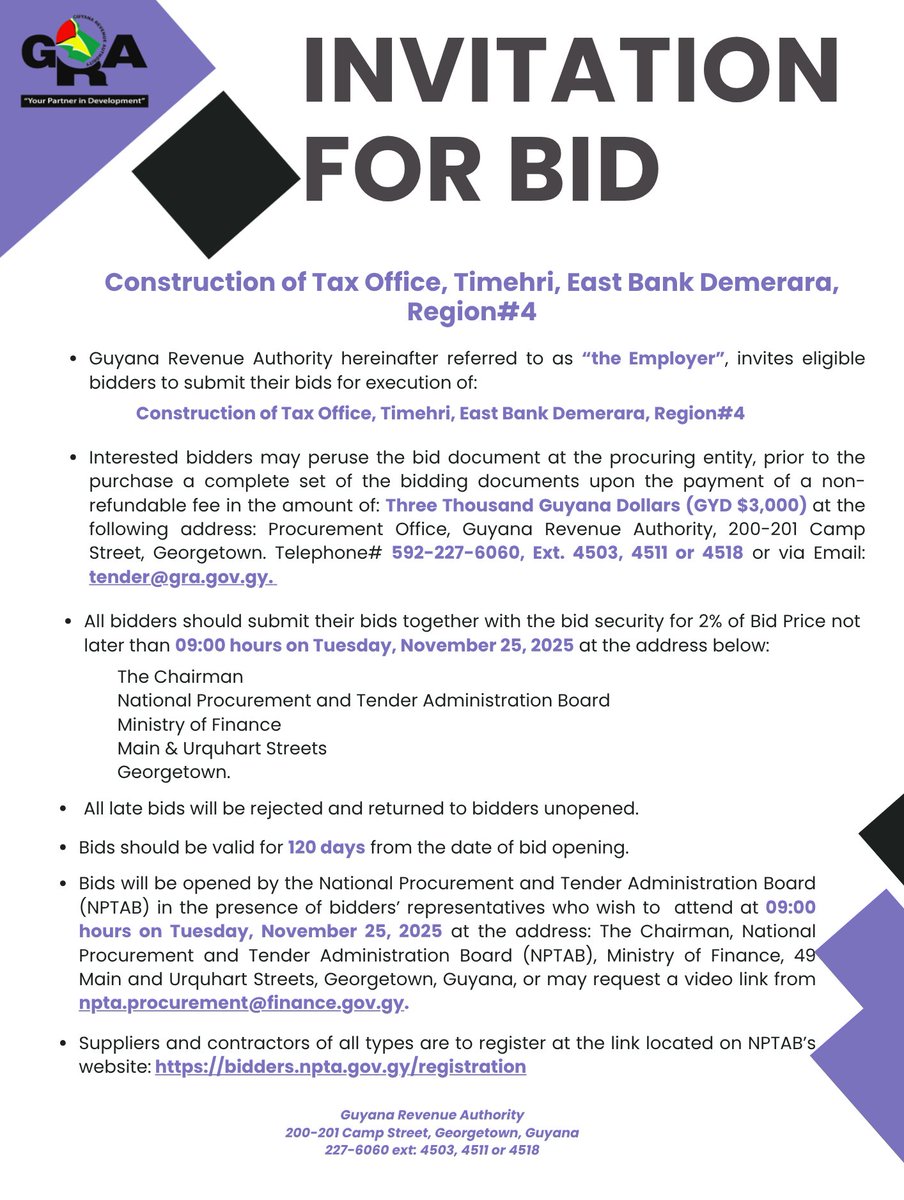 #𝐈𝐅𝐁 - 𝐂𝐨𝐧𝐬𝐭𝐫𝐮𝐜𝐭𝐢𝐨𝐧 𝐨𝐟 𝐓𝐚𝐱 𝐎𝐟𝐟𝐢𝐜𝐞, 𝐓𝐢𝐦𝐞𝐡𝐫𝐢, 𝐄𝐚𝐬𝐭 𝐁𝐚𝐧𝐤 𝐃𝐞𝐦𝐞𝐫𝐚𝐫𝐚, 𝐑𝐞𝐠𝐢𝐨𝐧#𝟒 

#InvitationforBid #constructionjobs #bidjobs #ifbjobs