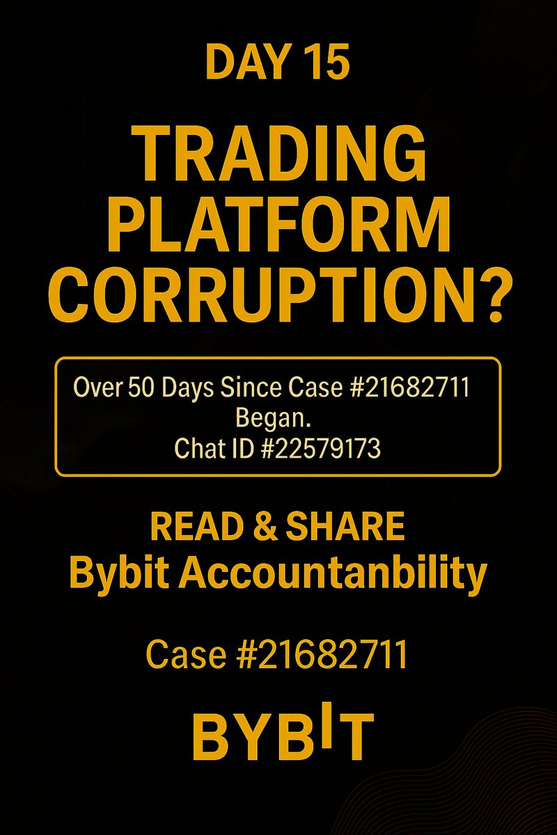 sharp__coin's tweet image. DAY 15 – Missing Logs = Missing Truth

Bybit Case #21682711 — confirmed system malfunction, missing “Close-By Limit” records, and no audit trail.
Record-retention failure is not a bug
It’s a compliance breach.
#Bybit #Accountability #CryptoRegulation
@Bybit_Official
@WatcherGuru
