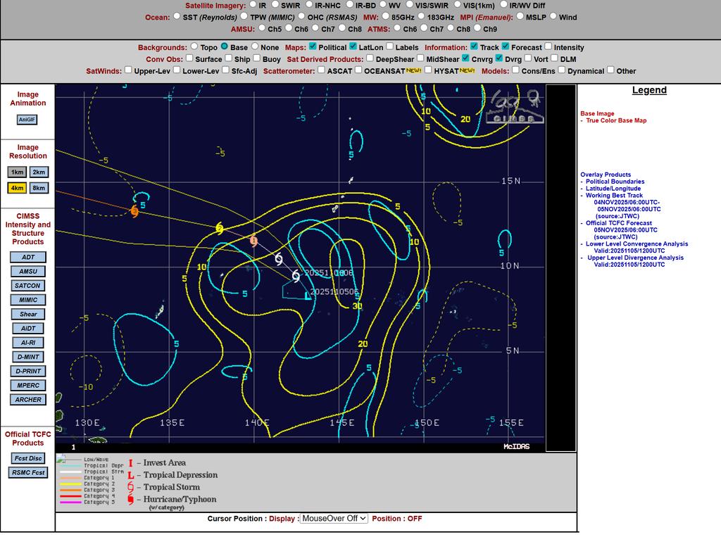 yunyan350's tweet image. #WesternPacific
#typhoon
#tropicaldepression
#Meteorologicalenthusiasts
在今日份的發展中該系統因為整合核心對流點緣故導致CSC定位迴繞了一圈，而從頂層與中層風切變來看該TD處境還算看的下去，然而它目前問題是如同MD一樣環流過大導致其對流散亂無法聚集出颱風該有垂直核心來。