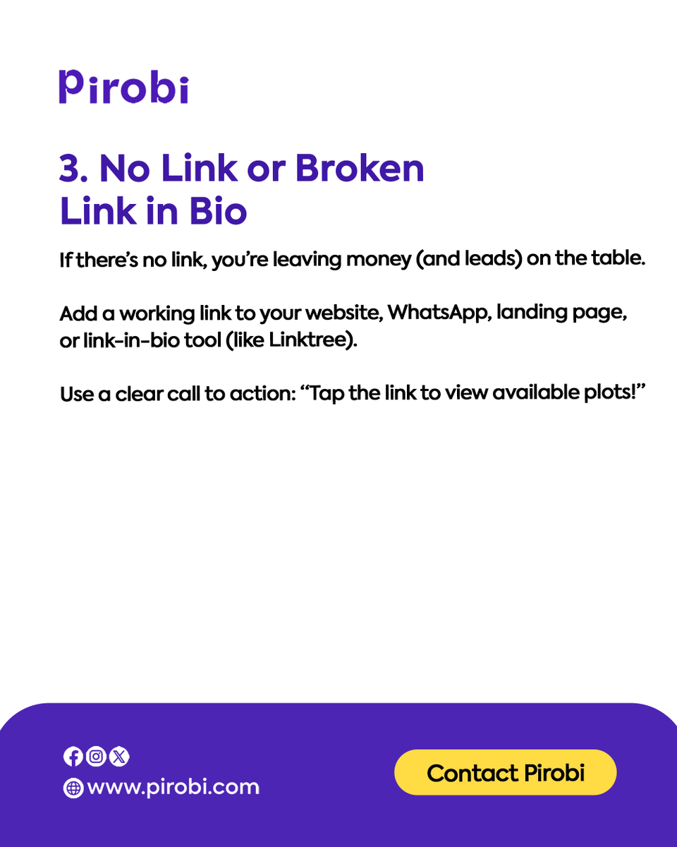 Pirobian's tweet image. Things to fix on your social media profile before December.
Swipe👉

#digitalmarketingstrategy #pirobi #digital #digitalmarketingnigeria #businessplan #businessmarketing #seotips #socialmediamanagement #emailmarketing #contentcreation