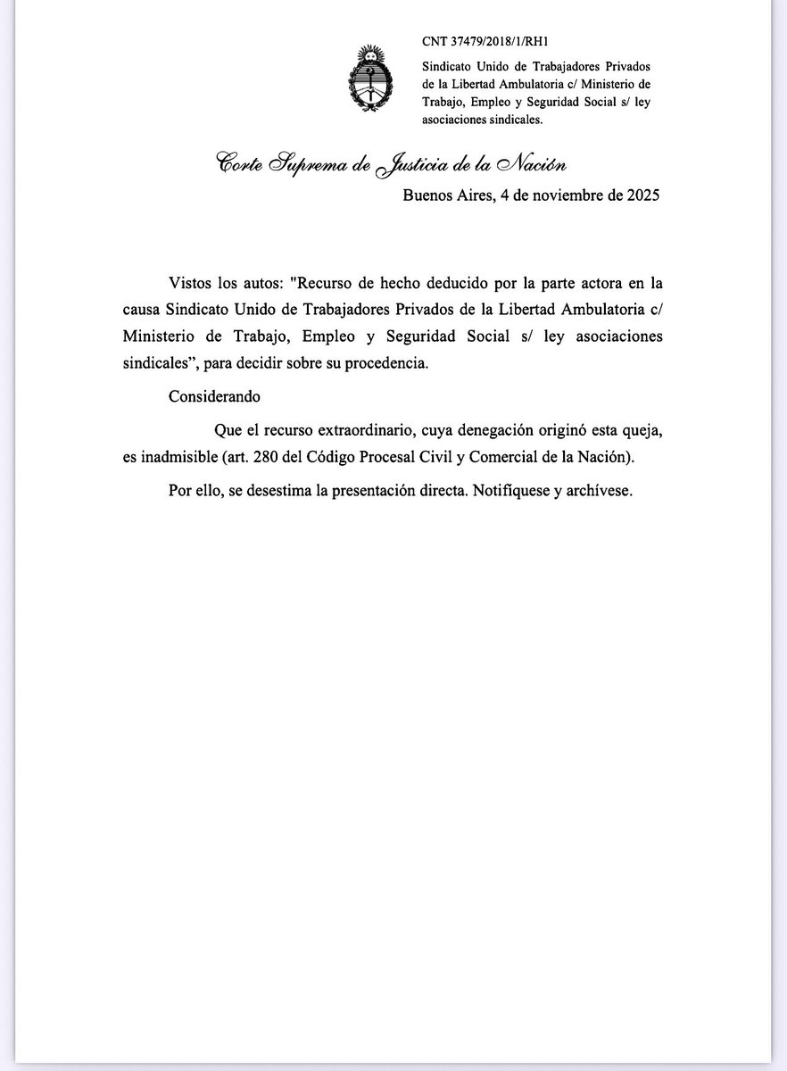 Un grupo de ex detenidos había creado un “Sindicato de Presos”, como si el hecho de estar preso generase derechos sindicales, una verdadera locura. Por suerte, primó la cordura. Hoy la Corte les rechazó definitivamente la personería legal que pretendían. Ley y Orden!