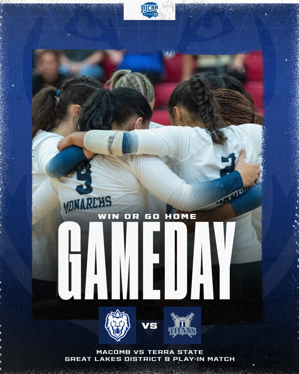 𝗜𝘁'𝘀 𝗣𝗹𝗮𝘆𝗼𝗳𝗳 𝗧𝗶𝗺𝗲 ⏰

<a href="/MacombVB/">Macomb Volleyball</a> takes on the Titans in a win-or-go-home play-in match at GRCC this afternoon! Winner advances to double-elimination bracket play!

🆚 Terra State
🚐 111 Lyon St NE, Grand Rapids
🕓 4 PM
📺 ballertv.com/events/great-l…  ($)