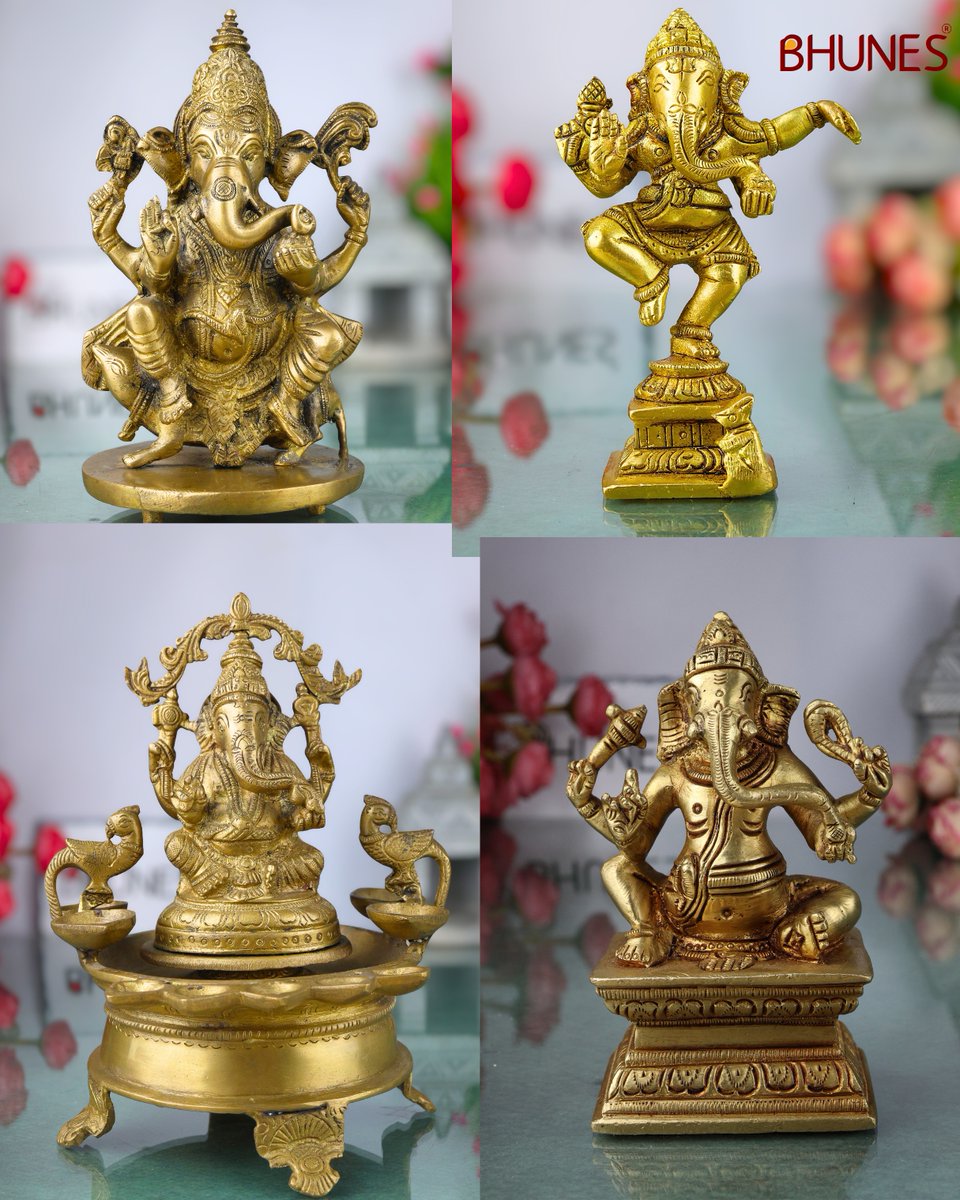 BhunesCrafts's tweet photo. Invite blessings with divine Brass Ganesha idols ✨ Symbol of wisdom &amp; prosperity! #BrassGanesha #HomeDecor #SpiritualVibes #DivineBlessings #PoojaEssentials #IndianArt #PositiveEnergy. Shop Now @ https://t.co/Yp1reBLz1J https://t.co/G8SViPeVY9