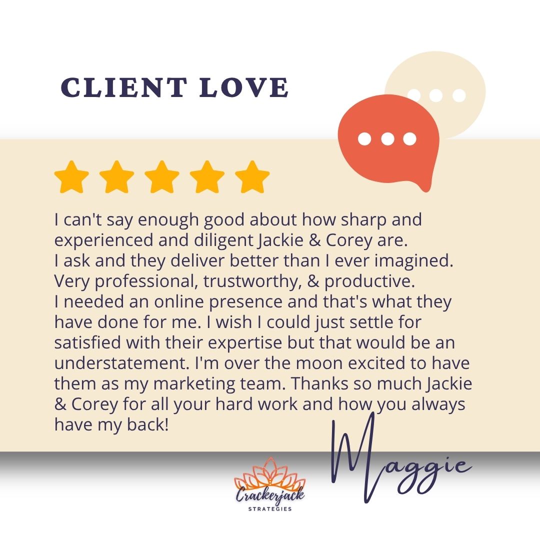 CrackerjackStr's tweet image. We love a five-star kind of day! 🌟 If we’ve worked with you, we’d love to hear your feedback, too! 💬 It helps other businesses like yours understand how we help. 

#CrackerjackStrategies #FiveStarReview #ClientLove #MarketingThatWorks #LocalSEO #SmallBusinessSupport