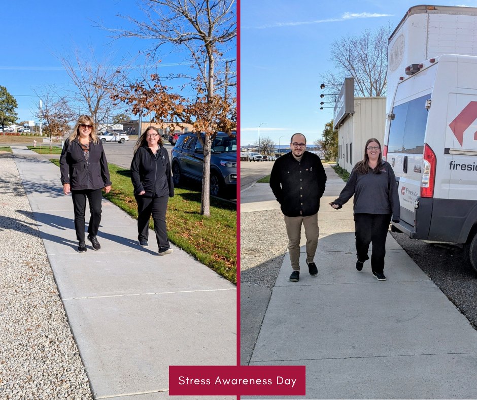 A few of our Fireside team members took a walk today in honor of Stress Awareness Day — a great reminder to pause, get some fresh air, and take care of yourself. Even a short break can make a big difference. #StressAwarenessDay