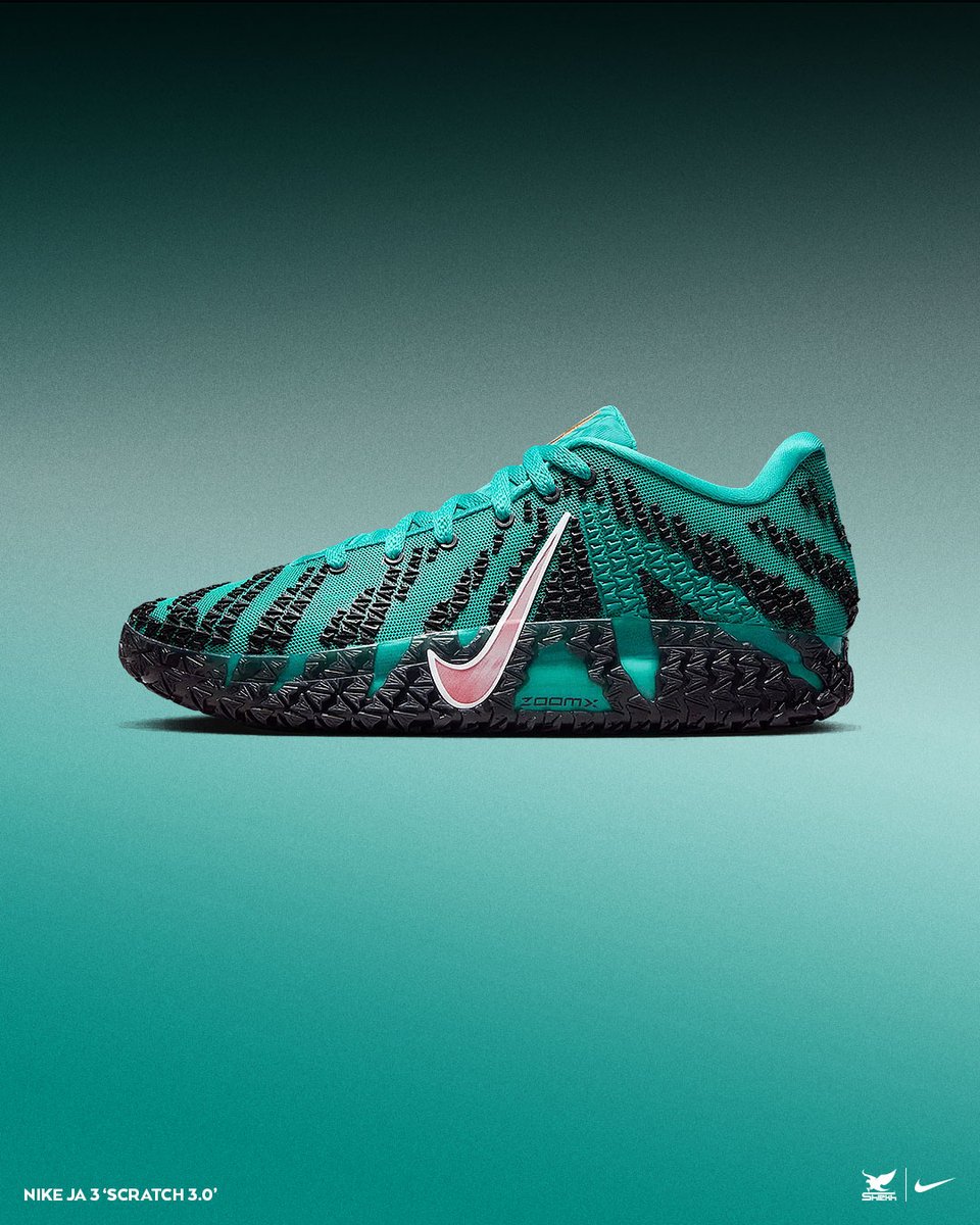 Shiekh's tweet image. The Nike Ja 3 “Scratch 3.0” roars back in Turbo Green. Continuously  built for explosive movement and unmatched control

🏀 Available now at Shiekh
Mens → shiekh.com/nike-ja-3-scra…
Kids → shiekh.com/nike-grade-sch…

#NikeJa3 #Scratch3 #ShiekhStyle #JaMorant