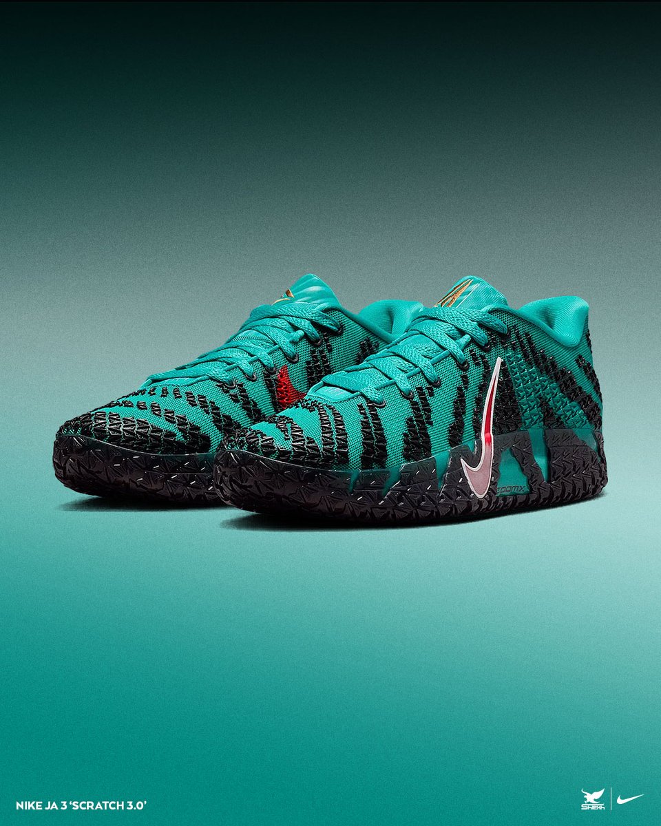 Shiekh's tweet image. The Nike Ja 3 “Scratch 3.0” roars back in Turbo Green. Continuously  built for explosive movement and unmatched control

🏀 Available now at Shiekh
Mens → shiekh.com/nike-ja-3-scra…
Kids → shiekh.com/nike-grade-sch…

#NikeJa3 #Scratch3 #ShiekhStyle #JaMorant