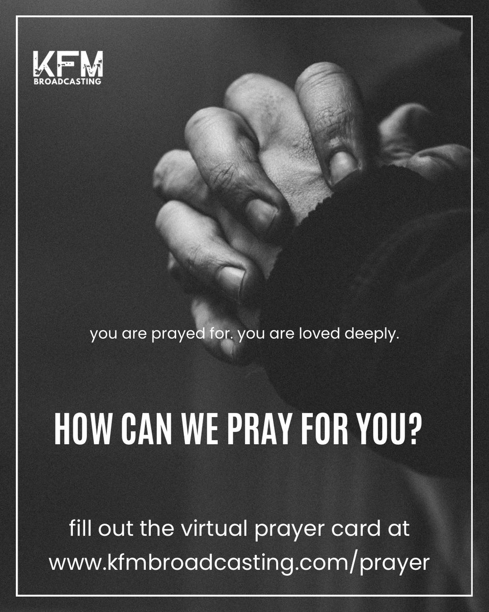kfmbroadcasting's tweet photo. There is a lot of chaos &amp; uncertainty swirling around across the world right now. One of the ways we would like to serve you is praying for you. You can let us know exactly how we can do that by going to our @kfmbroadcasting prayer portal at https://t.co/Vd6tLq8Qqe. https://t.co/4ZFBTf5ewR