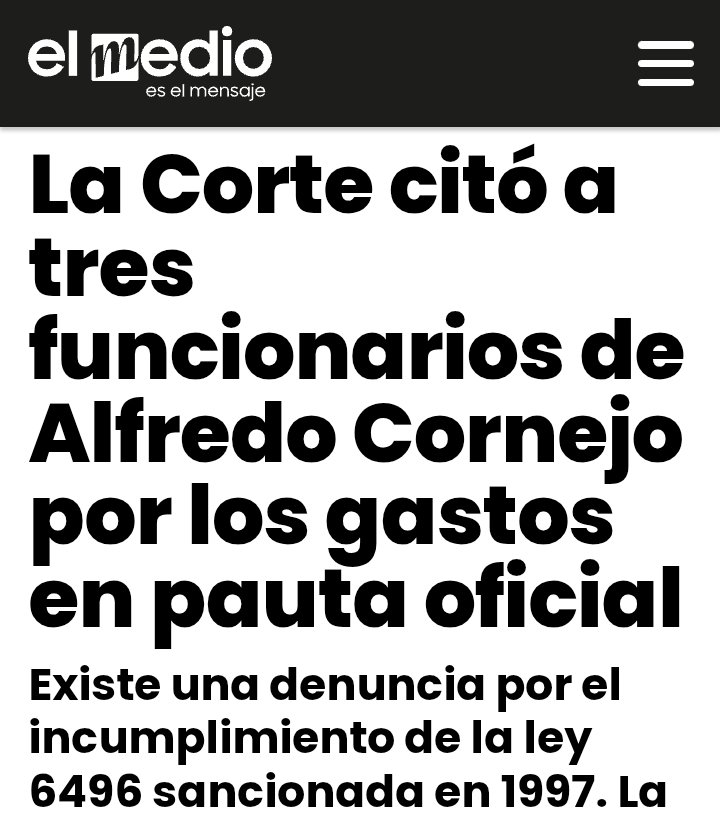 La Corte investiga el uso de la pauta oficial en Mendoza. Un avance histórico hacia la transparencia

La Suprema Corte provincial citó a tres funcionarios del gobierno de Alfredo Cornejo para que expliquen los millones de pesos gastados en publicidad oficial.

La medida surge a