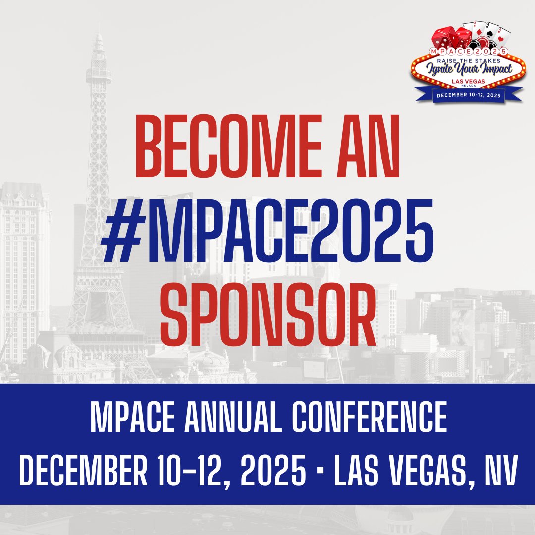 Don’t roll the dice on missing out, there’s still time to become an #MPACE2025 Sponsor!

Get your brand in front of industry leaders at our annual conference in Las Vegas. Secure your spot today! sites.google.com/mpace.org/mpac…