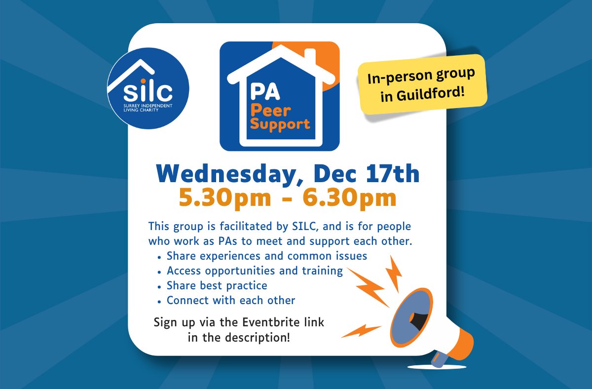 Support_Finder's tweet image. Our next facilitated IN-PERSON peer support group for PAs to meet and support each other is on 17th December at 5.30pm. Sign up via Eventbrite: eventbrite.co.uk/e/pa-peer-supp….

#PeerSupport #PersonalAssistant #CareGiver #CareGiverSupport
