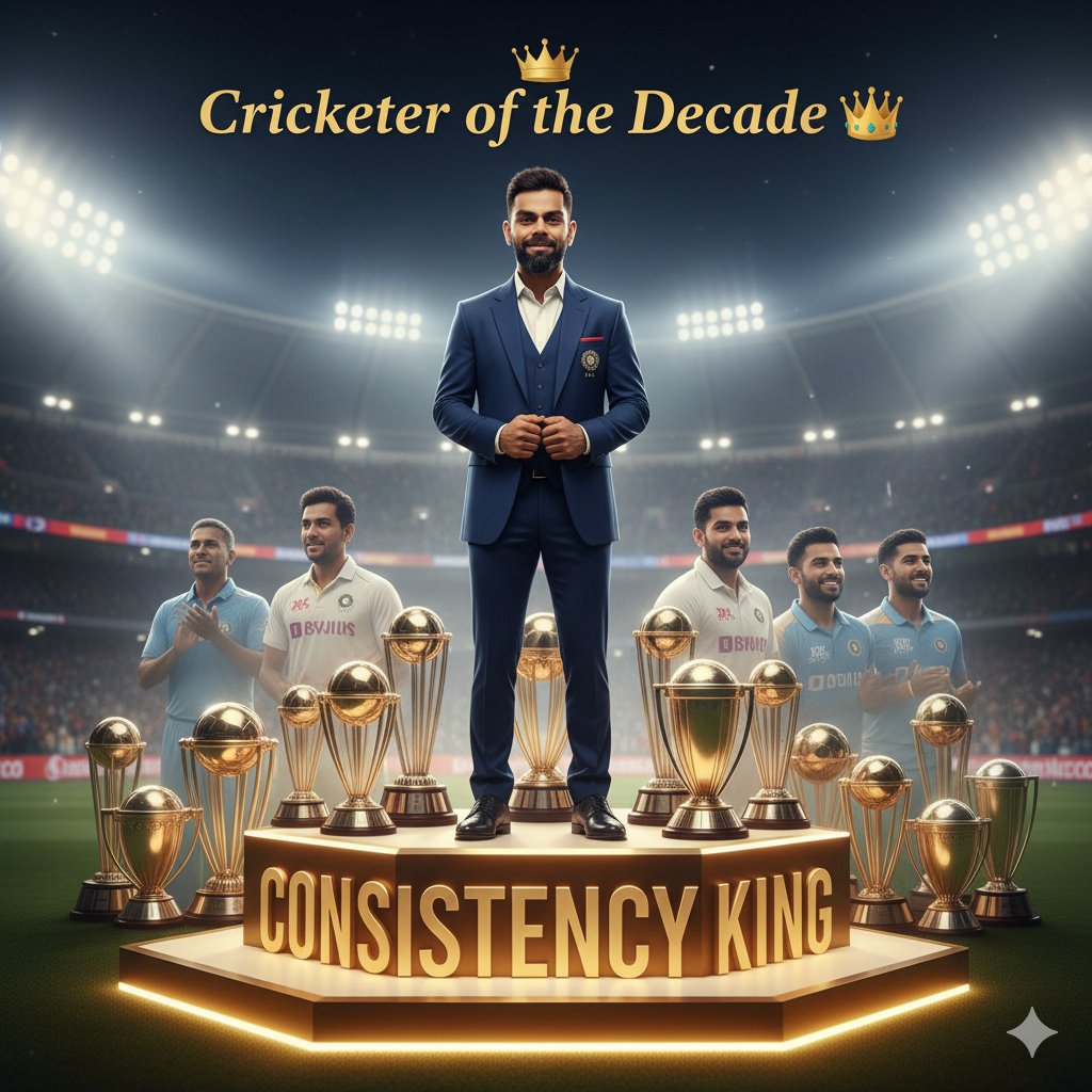 Unique Achievements

🏆 50 ODI शतक — सचिन के बाद पहले खिलाड़ी
🏆 2016 में 973 IPL रन — अब तक का रिकॉर्ड
🏆 ICC Cricketer of the Decade (2011–2020)
🏆 सब फॉर्मैट्स में 50+ औसत रखने वाला इकलौता बल्लेबाज़
यह है Consistency का दूसरा नाम – Virat Kohli 👑
