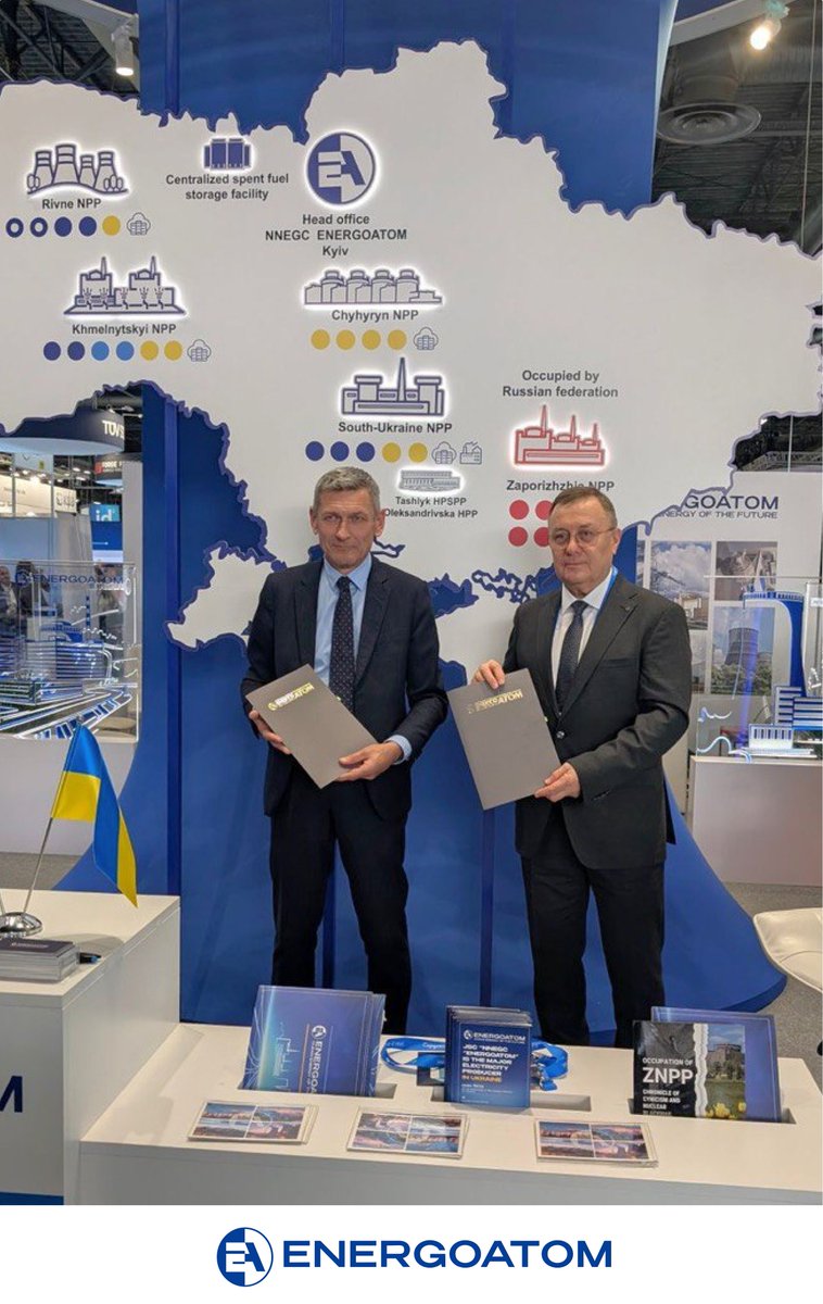 energoatom_ua's tweet photo. Energoatom and Arabelle Solutions signed a Memorandum of Understanding
@Exhibition_WNE
More at 🇺🇦✍️🇫🇷: https://t.co/0yumM1BZCf
#EnergyInnovation #CleanEnergyUkraine #EnergyLeadership #NuclearForPeace #PoweringUkaine #EnergyForLife #Energy https://t.co/lBdW8xHrWr