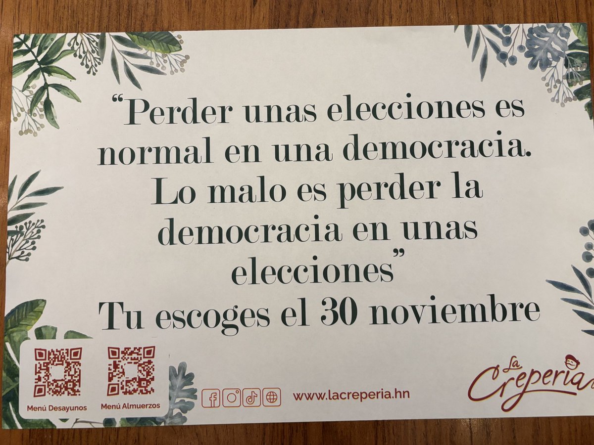 VijilDaniel's tweet image. ¡Creo que iré más seguido a La Crepería!

¡A votar este 30 de noviembre!🇭🇳