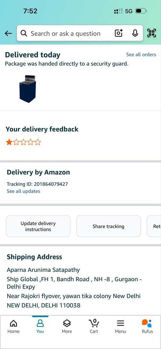 AjitKumarSatap5's tweet photo. @amazonIN @AmazonHelp @amazon what kind of shitty service you morons are providing?? I’ve never received this order. How can the delivery boy mark as delivered without making the delivery??? Pathetic service. I want my money back of the delivery today itself https://t.co/EBmdILSJ8Y