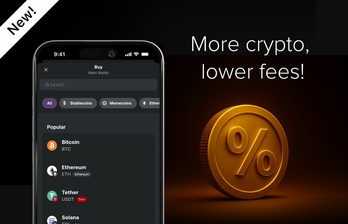 ZenGo's tweet image. NOW: Lower fees!

Most wallets: 4-12% purchase fees
Zengo: 😮
Zengo: 🤔
Zengo: Just... 2% 😍

➡️ All Zengo users: Lower fees starting NOW
➡️ Zengo Pro users: Fees as low as 2%

LFG.