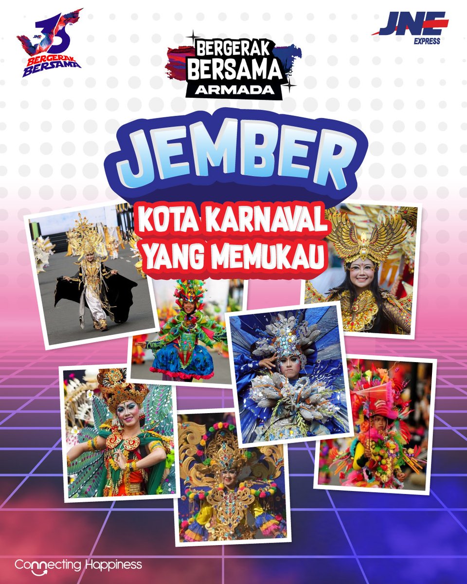 JNE_ID's tweet photo. Jember nungguin #TemanJNE nih! ๐
Punya berbagai spot unit dan menarik, Jember siap bikin liburan kamu makin berkesan!
Yuk, ikuti petualangan seru #ArmadaJNE JNE Jember ke setiap sudut kota karnaval ini ๐ญ
#JNE #ConnectingHappiness #JNE35BergerakBersama #JNE35Tahun #JNEJember https://t.co/E8HRQsmnUj